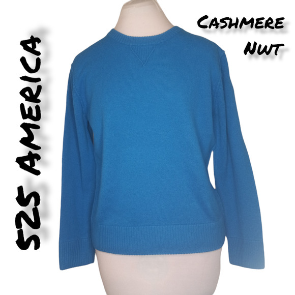 525 America Sweaters - NWT 525 America Electric Teal Blue Cashmere Sweater
